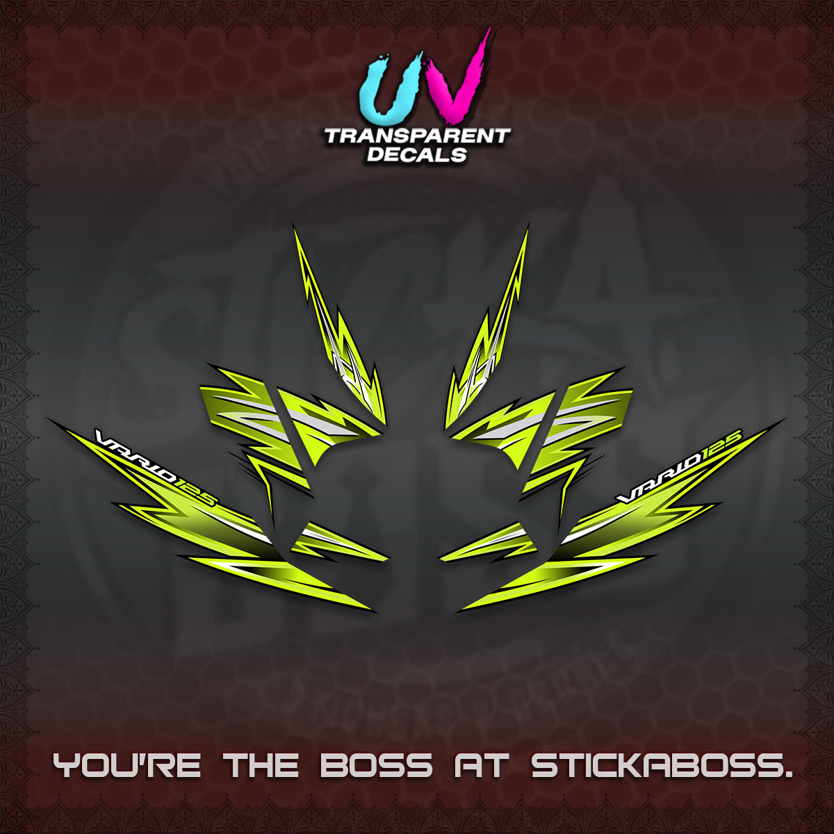 CLICK 125 V4 INDO VARIO UV TRANSPARENT DECALS (2026 VANDOREN STYLE) STICKER DECALS By STICKABOSS
