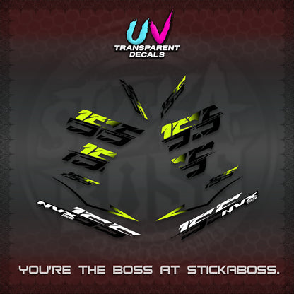 AEROX 155 V2 UV TRANSPARENT DECALS (2026 NVX VIETNAM) STICKER KITS BY STICKABOSS