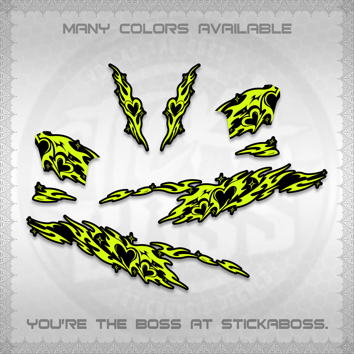 CLICK 125 V2 DECALS (2026 TRIBAL HEART DESIGN) STICKER KITS BY STICKABOSS