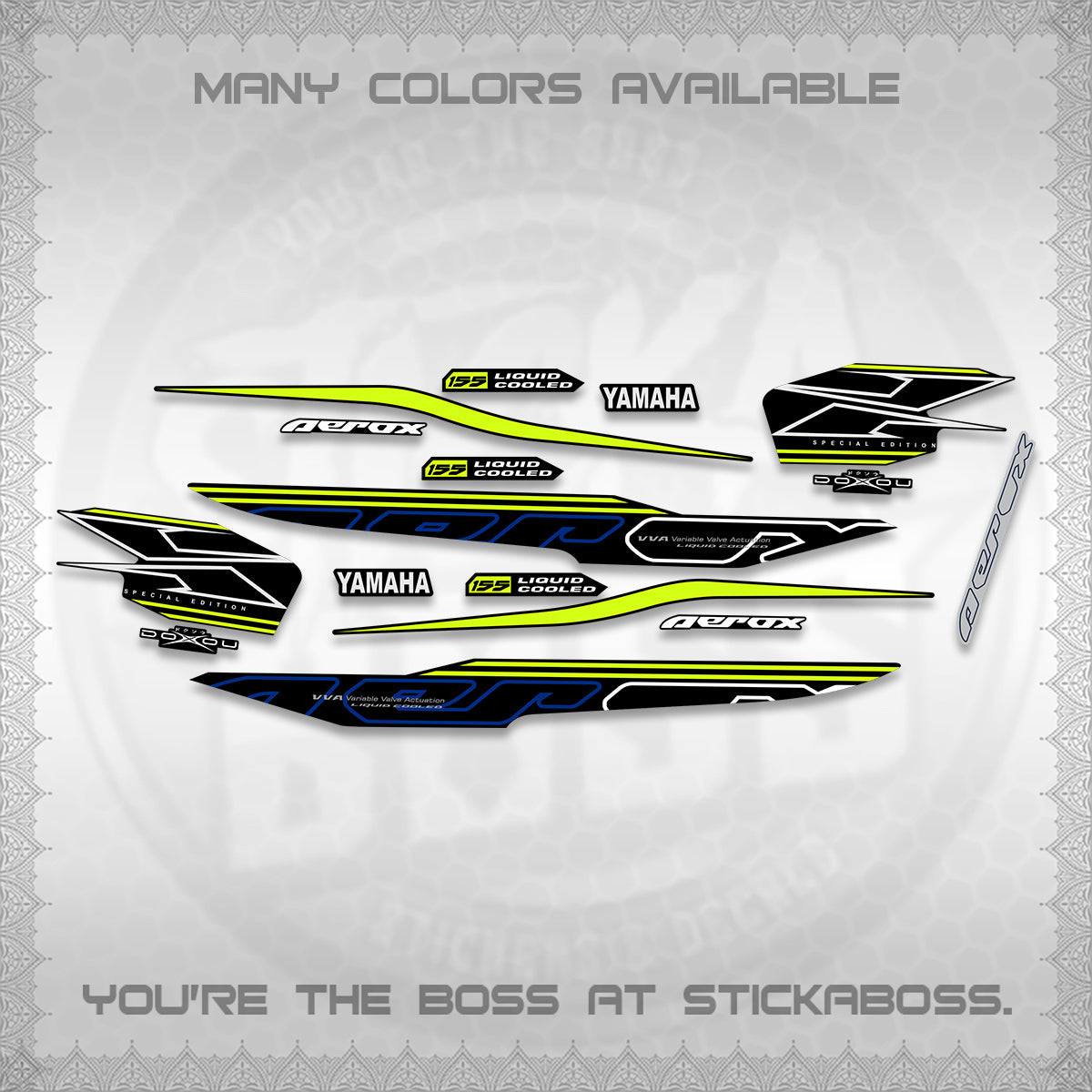 AEROX 155 V1 DECALS (2026 CYBER STYLE 01) STICKER KITS BY STICKABOSS