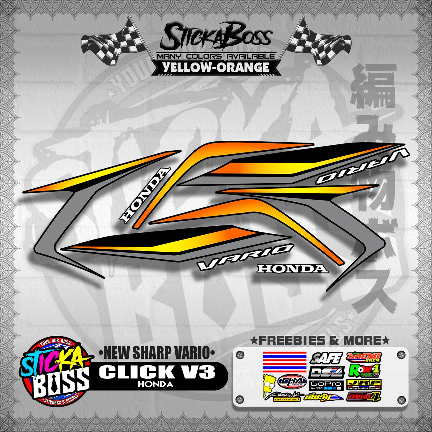CLICK V3 DECALS ( NEW SHARP VARIO )【WITH FREEBIES】