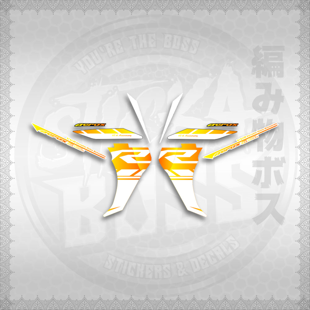 STICKER DECALS for AEROX 155 V2 THAI FOR WHITE (AV2R1IN) By STICKABOSS (SOFIE LAMINATED WATERPROOF)