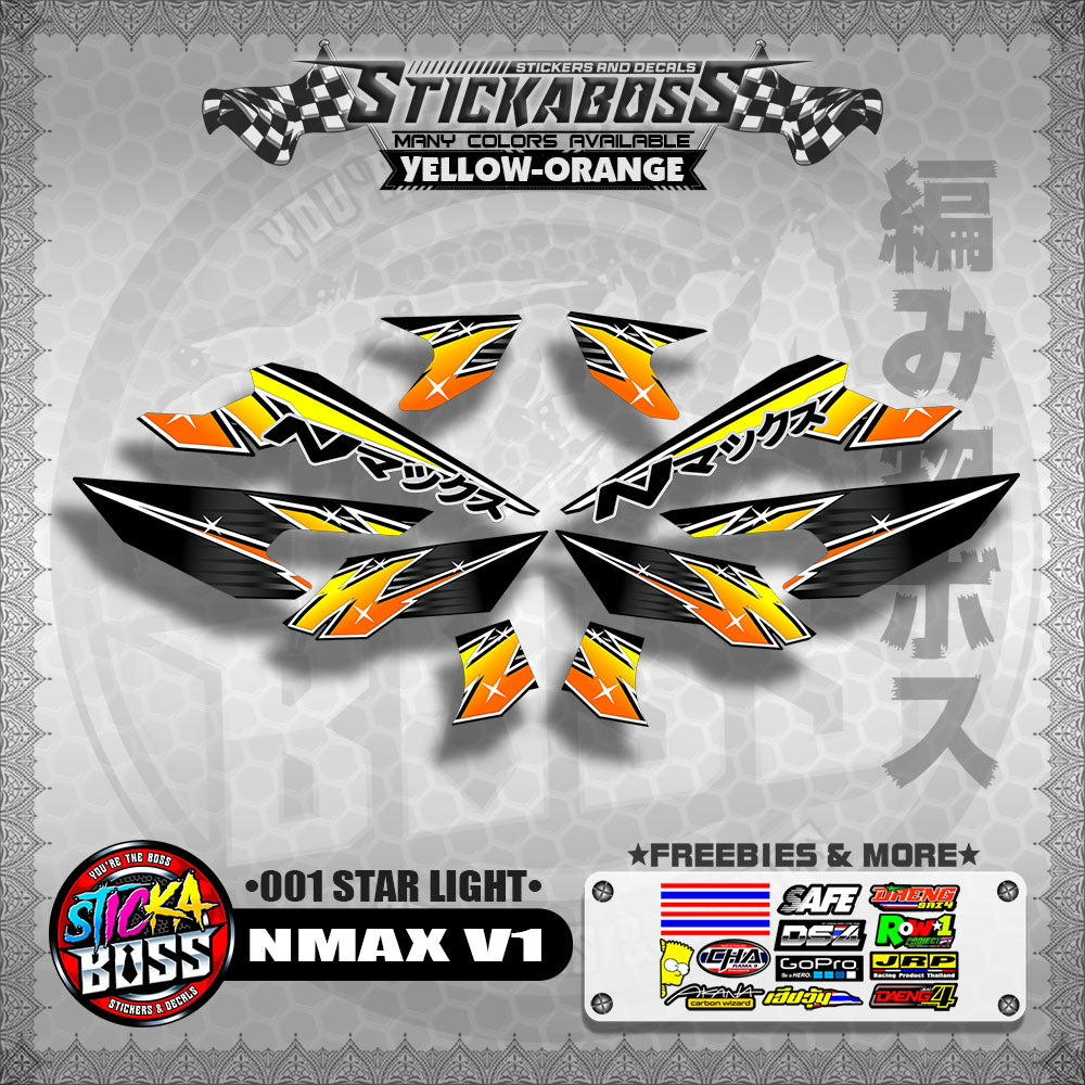 NMAX V1 STICKER DECALS ( 001 STAR LIGHT )【WITH FREEBIES】