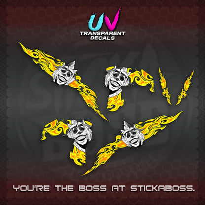 CLICK V3 UV TRANSPARENT DECALS (SOLO STATUE OF GOD DESIGN)STICKER DECALS By STICKABOSS