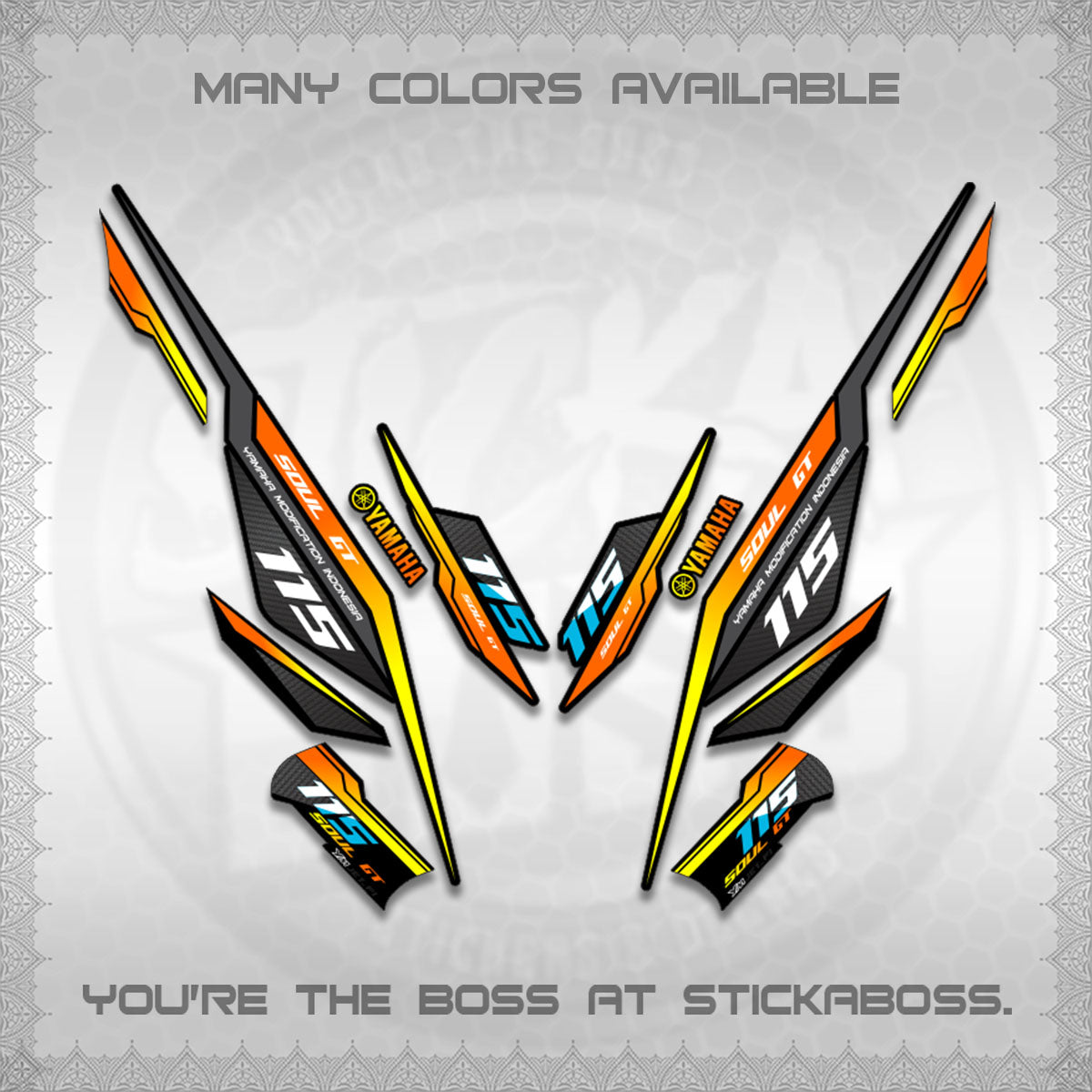 MIO SOUL I 115 GT INDO DECALS (0002 DESIGN)STICKER DECALS By STICKABOSS