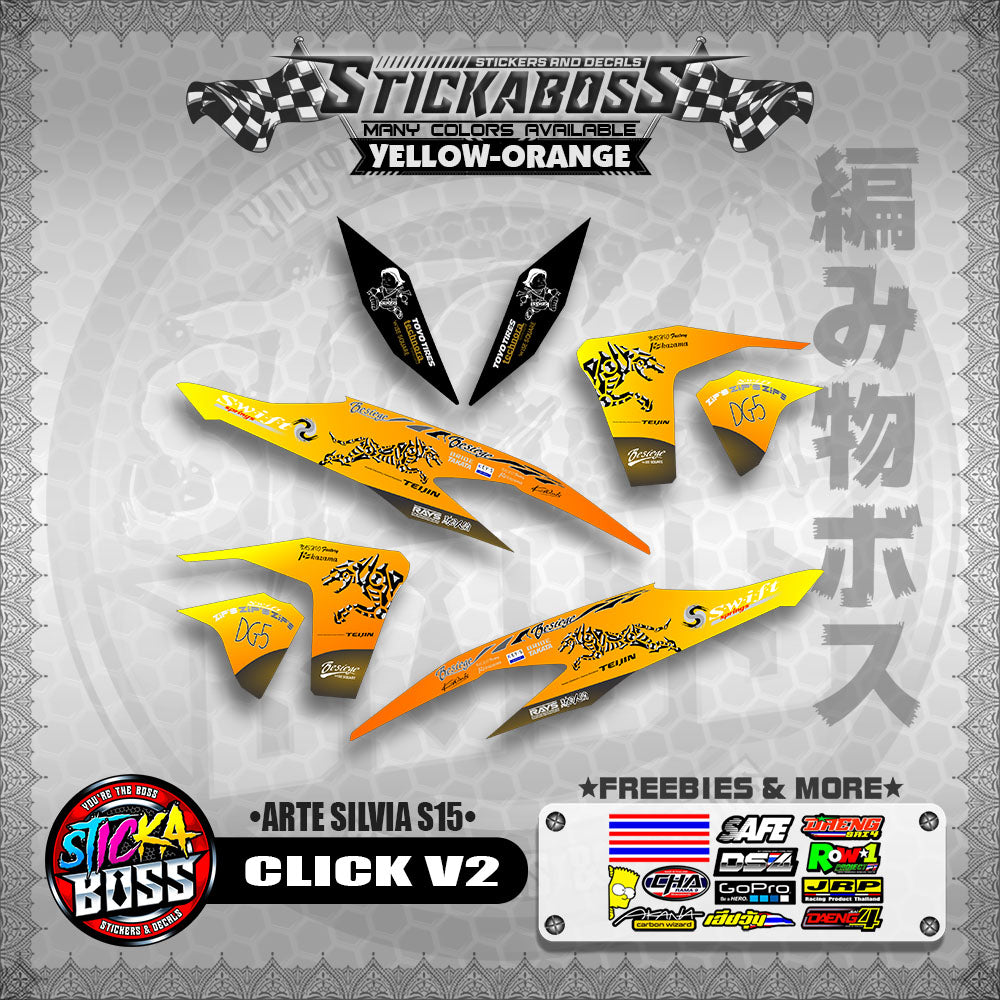 CLICK V2 STICKER DECALS ( ARTE SILVIA S15 )【WITH FREEBIES】