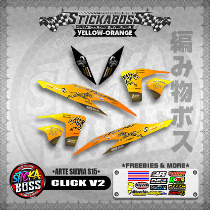 CLICK V2 STICKER DECALS ( ARTE SILVIA S15 )【WITH FREEBIES】