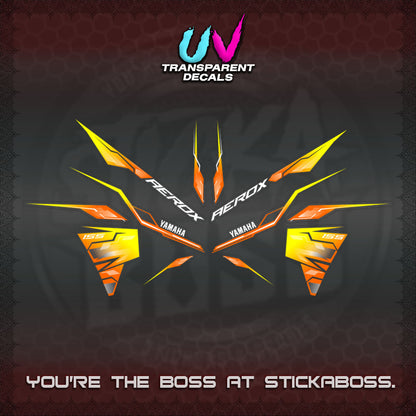 【PREMIUM UV PRINT】TRANSPARENT AEROX  V3 INDO DECALS(ALPHA TURBO 0001)STICKER DECALS By STICKABOSS