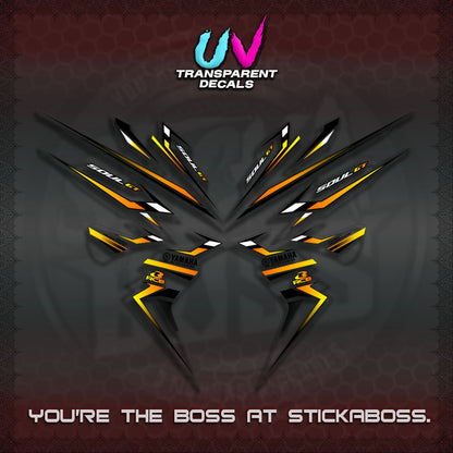 【PREMIUM UV PRINT】TRANSPARENT MIO SOUL i 115 GT INDO STRIPING DECALS (2026 DESIGN 001)By STICKABOSS