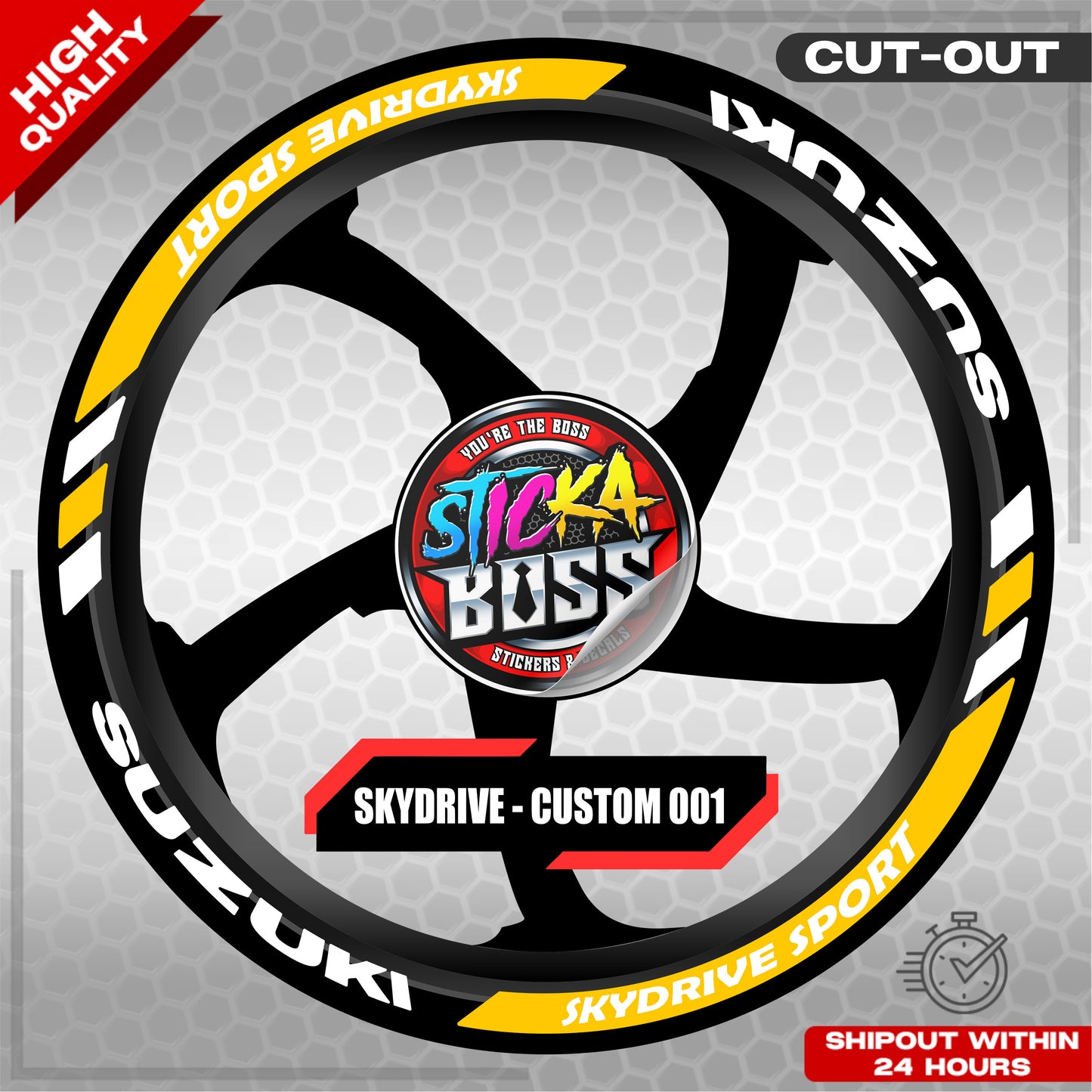 SKYDRIVE SPORT MAG STICKER SET  ( 2 MAGS ) - CUSTOM 001 | VINYL WATERPROOF CUT-OUT DECALS