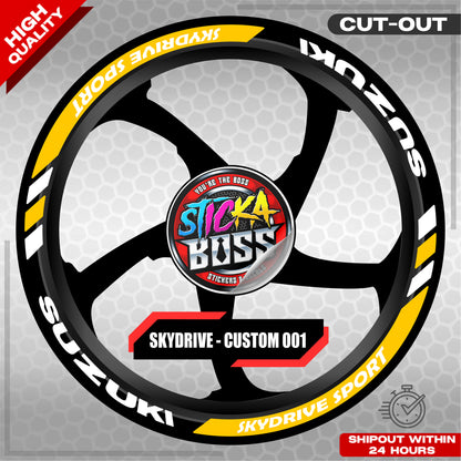 SKYDRIVE SPORT MAG STICKER SET  ( 2 MAGS ) - CUSTOM 001 | VINYL WATERPROOF CUT-OUT DECALS