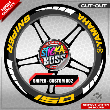 SNIPER 150 / 155 MAGS STICKER SET  ( 2 MAGS ) -  CUSTOM 002 | VINYL WATERPROOF CUT-OUT DECALS
