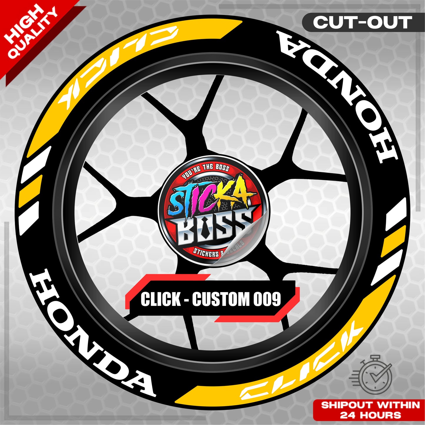 CLICK 125 / 150 / 160 MAG STICKER SET  ( 2 MAGS ) - CUSTOM 009 | VINYL WATERPROOF CUT-OUT DECALS