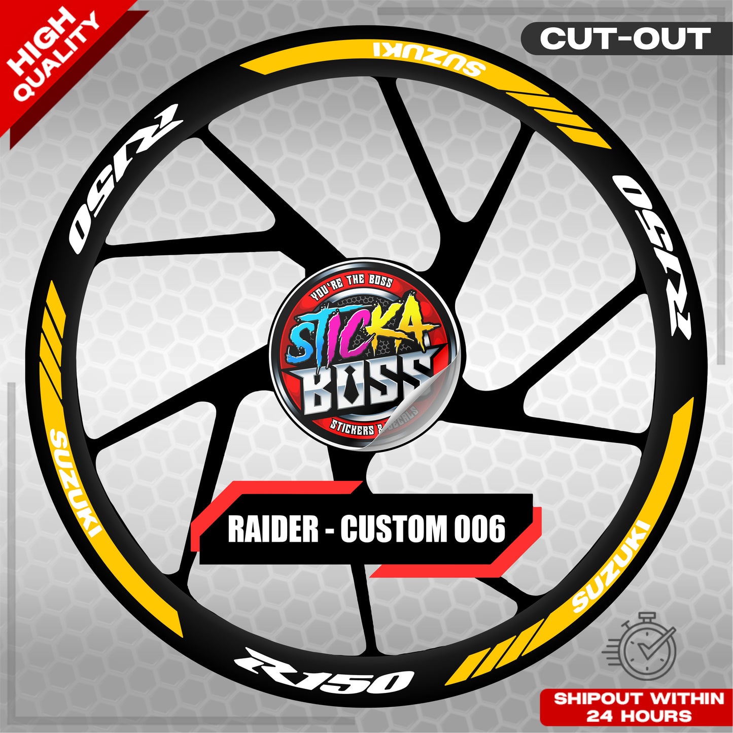 RAIDER R150 MAG STICKER SET ( 2 MAGS ) - CUSTOM 006 | VINYL WATERPROOF CUT-OUT DECALS