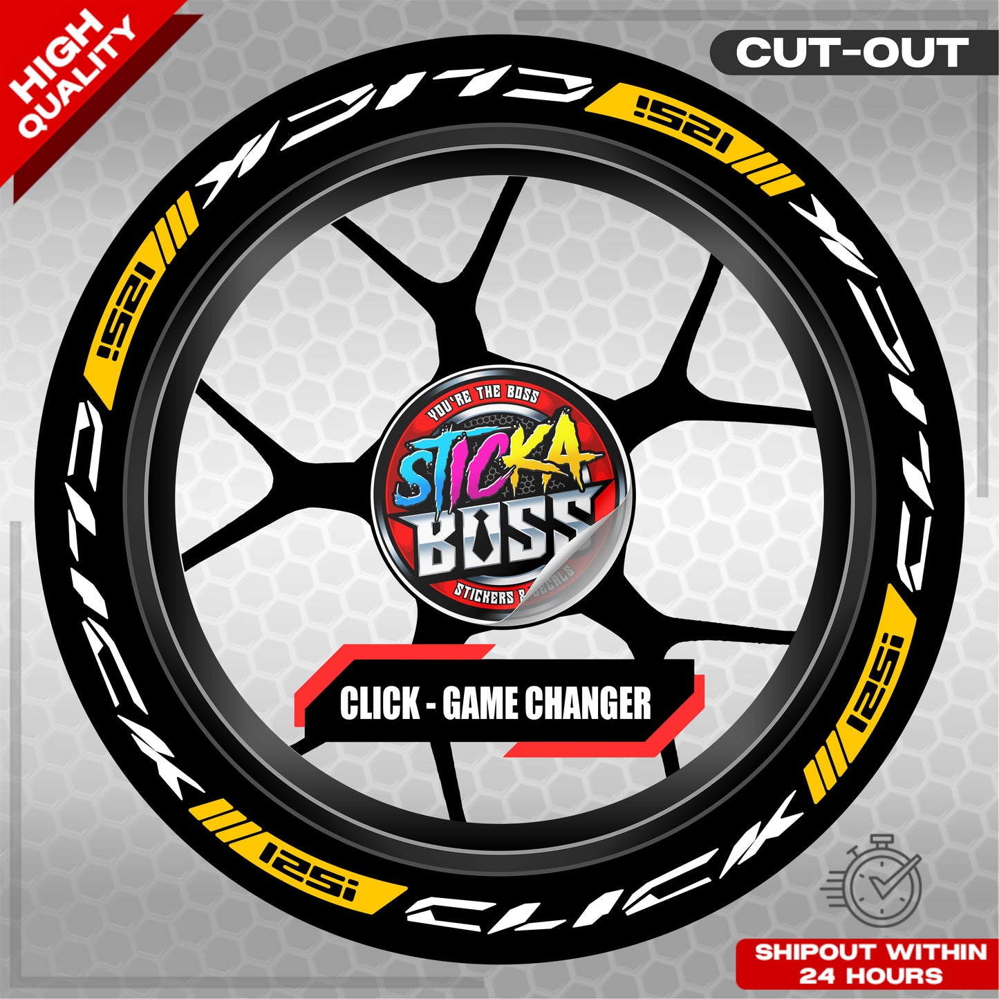 CLICK 125 MAG STICKER SET  ( 2 MAGS ) - GAME CHANGER | VINYL WATERPROOF CUT-OUT DECALS