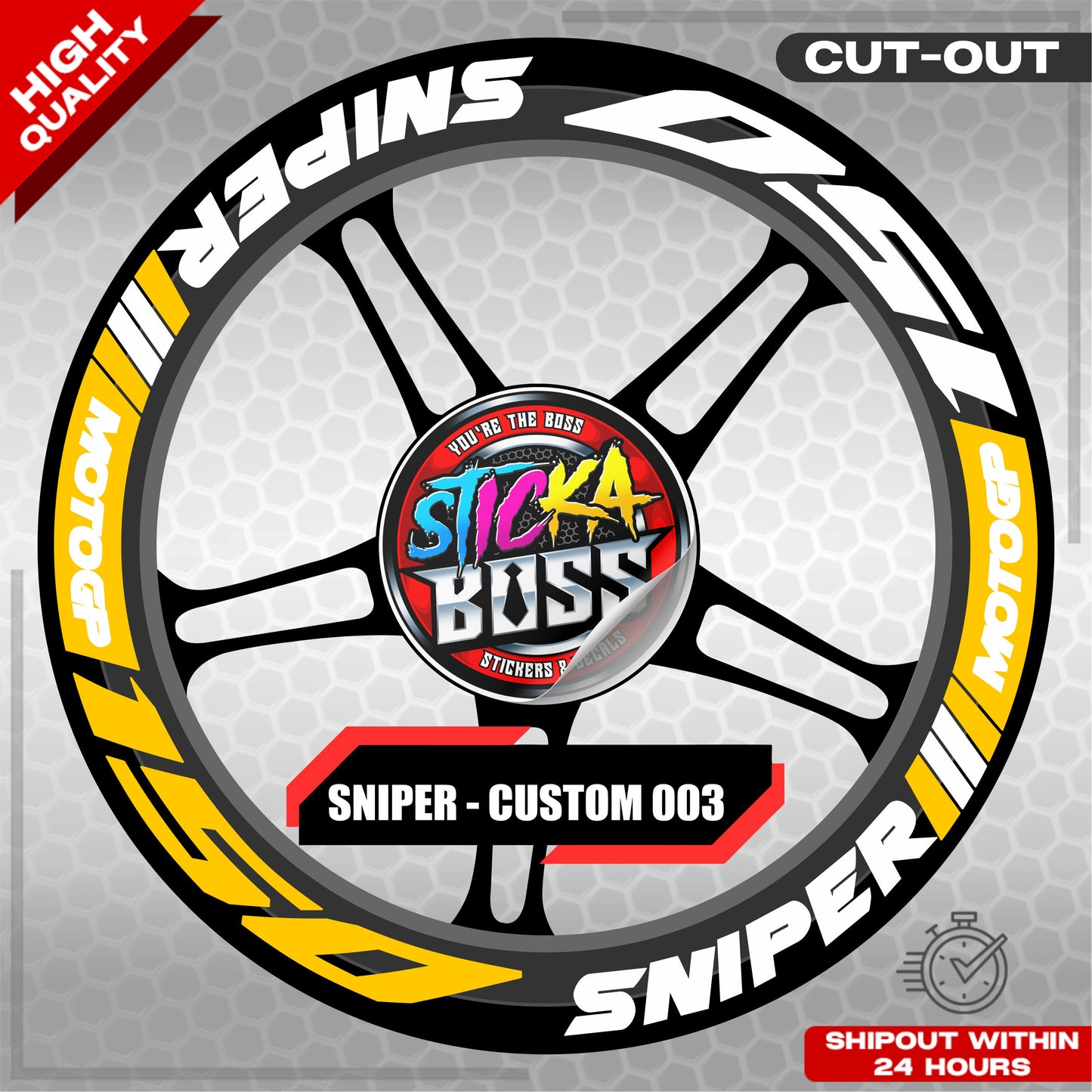 SNIPER 150 / 155 MAGS STICKER SET  ( 2 MAGS ) - CUSTOM 003 | VINYL WATERPROOF CUT-OUT DECALS