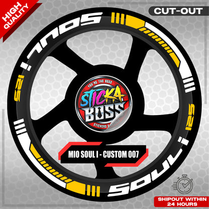 MIO SOUL I 125 MAG STICKER SET ( 2 MAGS ) - CUSTOM 007 | VINYL WATERPROOF CUT-OUT DECALS