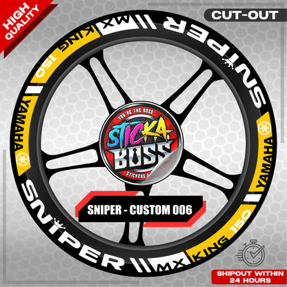 SNIPER 150 / 155 MAGS STICKER SET  ( 2 MAGS ) - CUSTOM 006 | VINYL WATERPROOF CUT-OUT DECALS