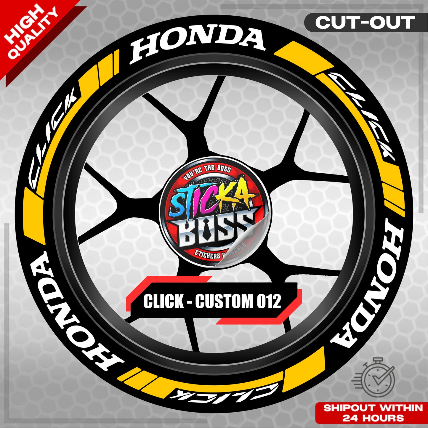 CLICK 125 / 150 / 160 MAG STICKER SET  ( 2 MAGS ) - CUSTOM 012 | VINYL WATERPROOF CUT-OUT DECALS