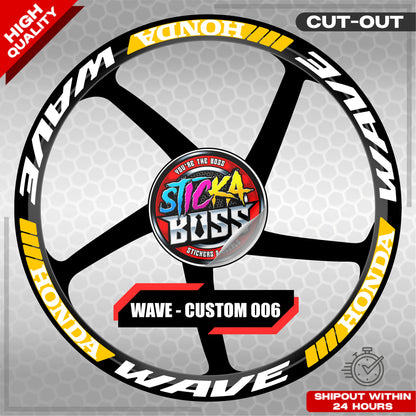 WAVE 110 / 125 MAG STICKER SET ( 2 MAGS ) - CUSTOM 006 | VINYL WATERPROOF CUT-OUT DECALS