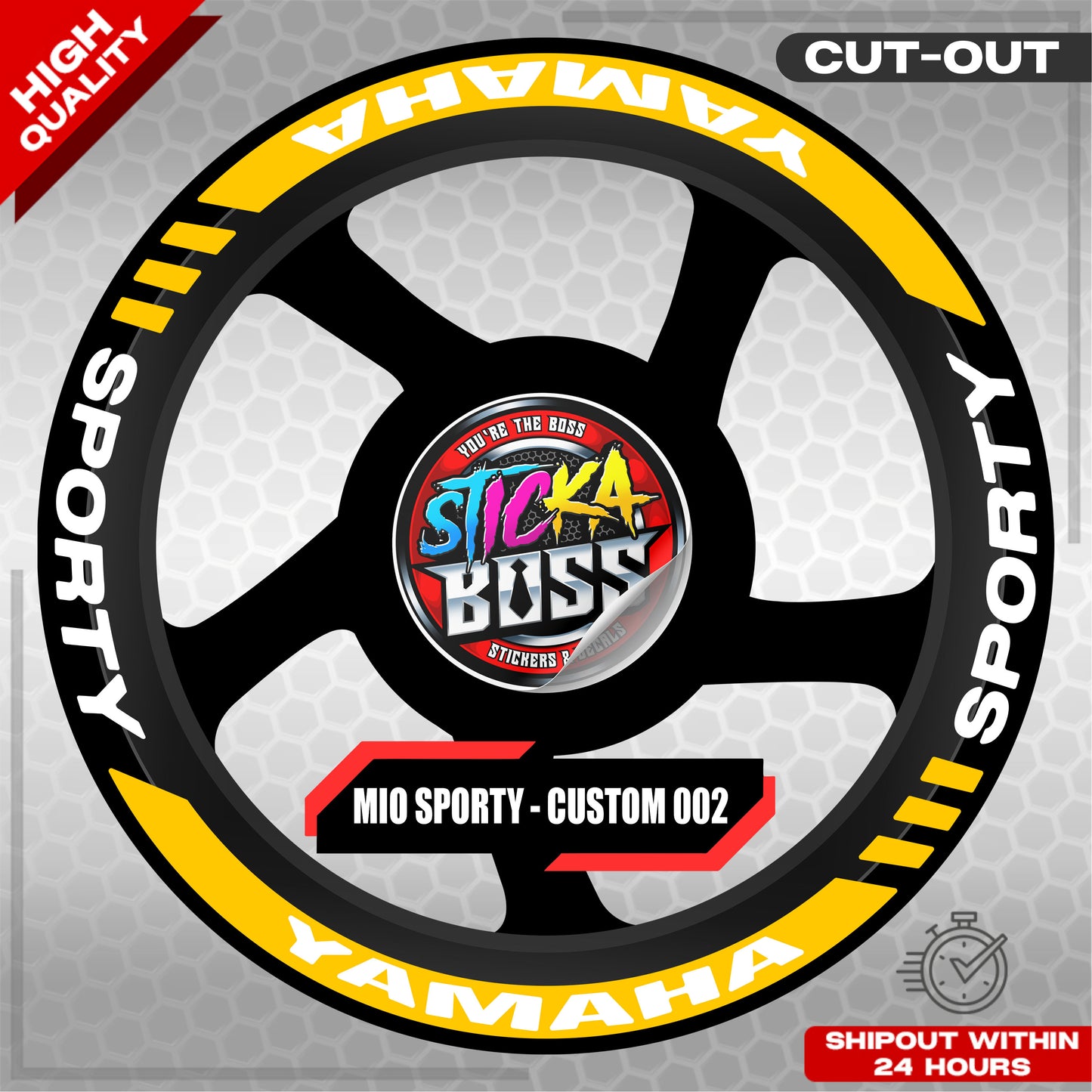 MIO SPORTY MAG STICKER SET ( 2 MAGS ) - CUSTOM 002 | VINYL WATERPROOF CUT-OUT DECALS