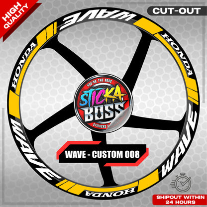 WAVE 110 / 125 MAG STICKER SET ( 2 MAGS ) - CUSTOM 008 | VINYL WATERPROOF CUT-OUT DECALS