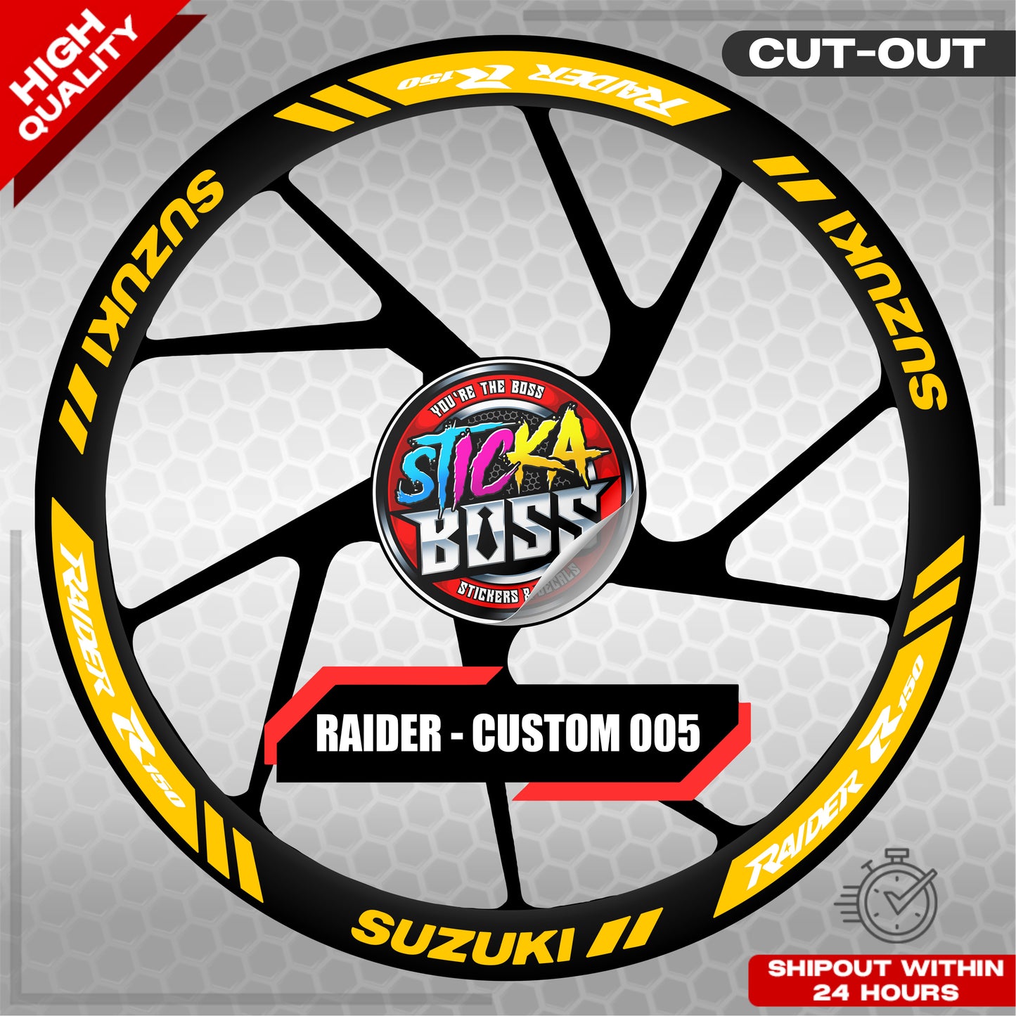 RAIDER R150 MAGS STICKER SET ( 2 MAGS ) - CUSTOM 005 | VINYL WATERPROOF CUT-OUT DECALS