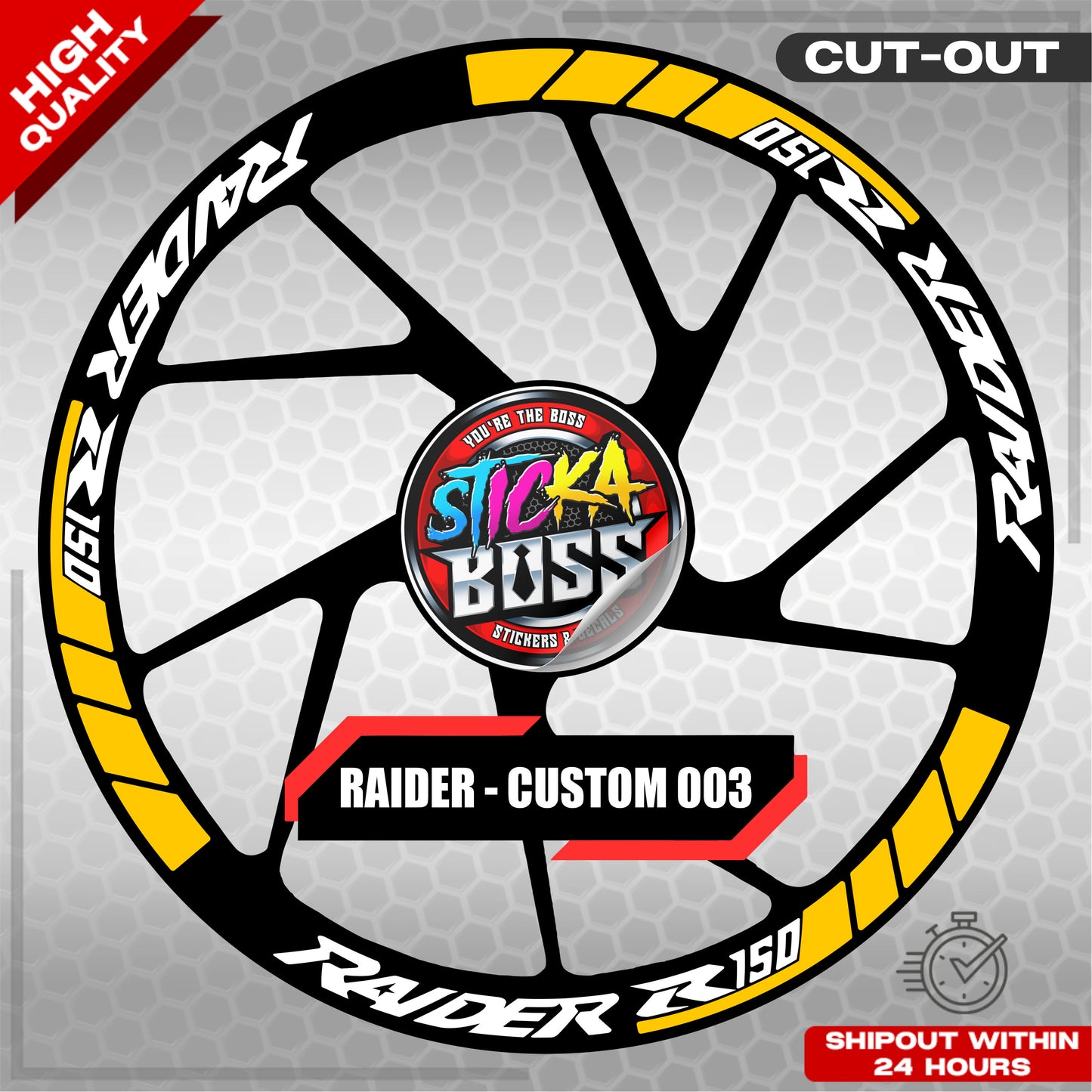 RAIDER R150 MAG STICKER SET ( 2 MAGS ) - CUSTOM 003 | VINYL WATERPROOF CUT-OUT DECALS