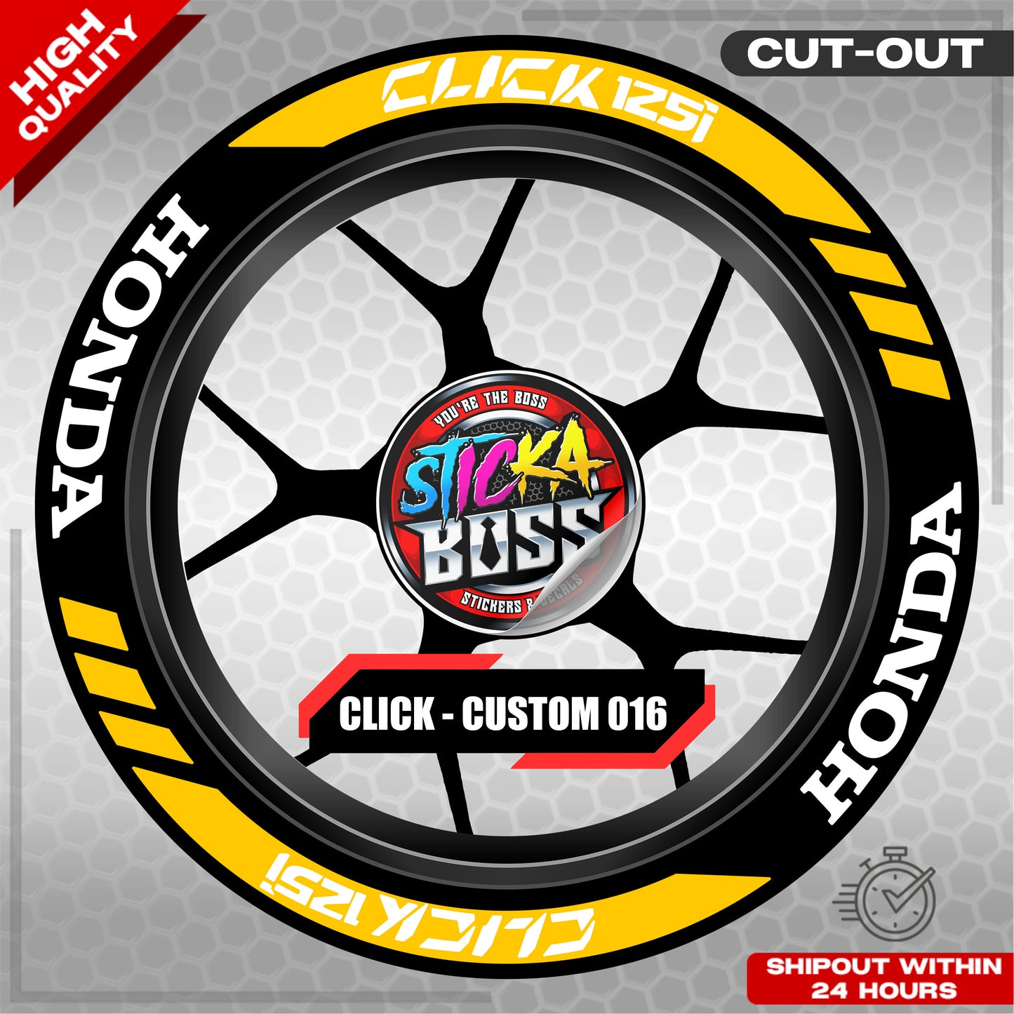 CLICK 125 MAG STICKER SET ( 2 MAGS ) - CUSTOM 016 | VINYL WATERPROOF CUT-OUT DECALS