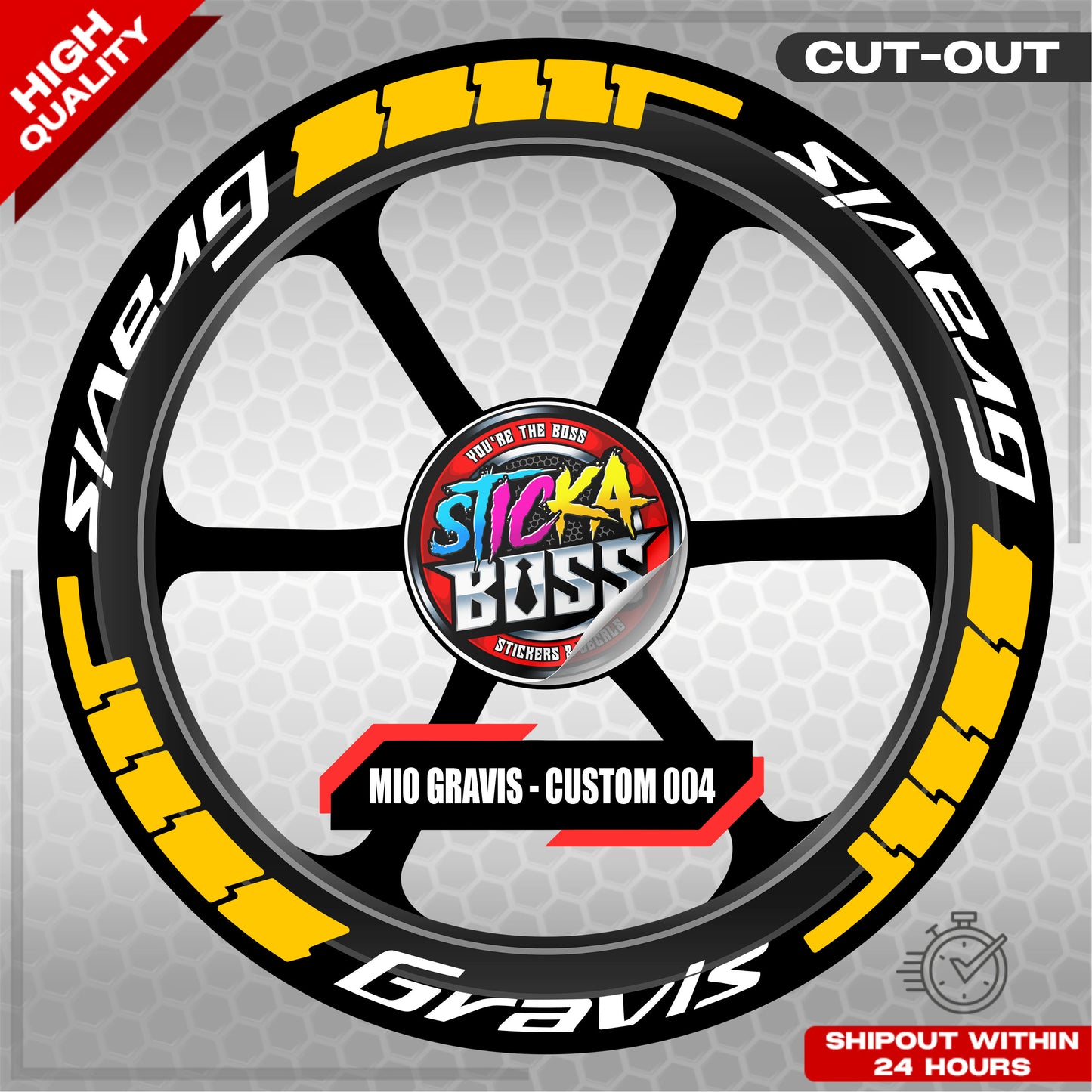 MIO GRAVIS MAG STICKER SET ( 2 MAGS ) - CUSTOM 004 | VINYL WATERPROOF CUT-OUT DECALS