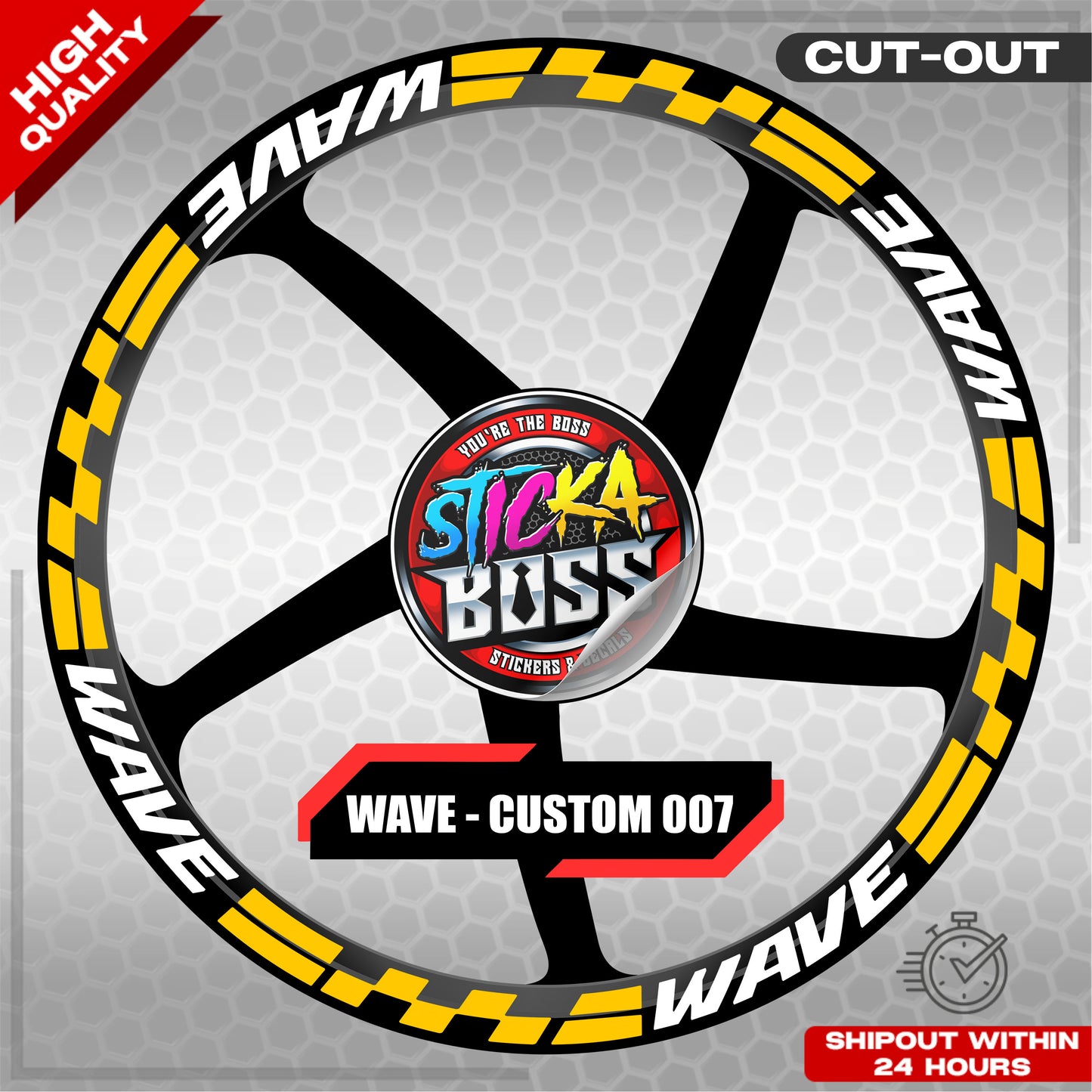 WAVE 110 / 125 MAG STICKER SET ( 2 MAGS ) - CUSTOM 007 | VINYL WATERPROOF CUT-OUT DECALS