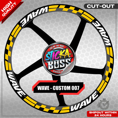 WAVE 110 / 125 MAG STICKER SET ( 2 MAGS ) - CUSTOM 007 | VINYL WATERPROOF CUT-OUT DECALS