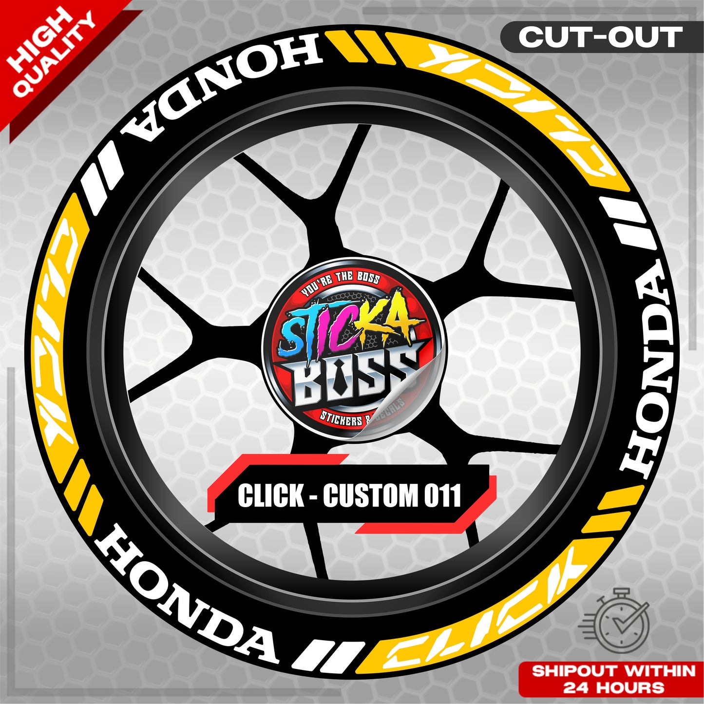 CLICK 125 / 150 / 160 MAG STICKER SET  ( 2 MAGS ) - CUSTOM 011 | VINYL WATERPROOF CUT-OUT DECALS