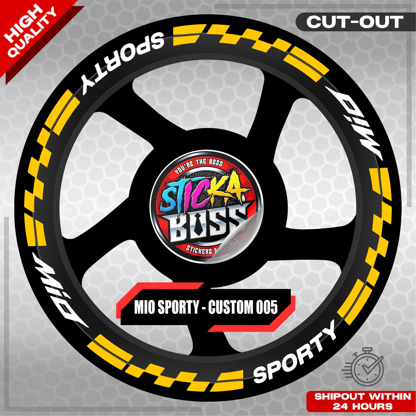 MIO SPORTY MAG STICKER SET ( 2 MAGS ) - CUSTOM 005 | VINYL WATERPROOF CUT-OUT DECALS