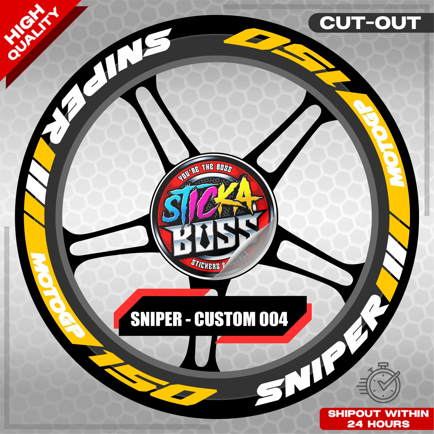 SNIPER 150 / 155 MAGS STICKER SET  ( 2 MAGS ) - CUSTOM 004 | VINYL WATERPROOF CUT-OUT DECALS
