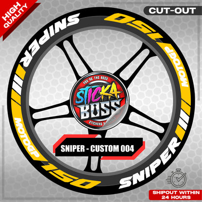 SNIPER 150 / 155 MAGS STICKER SET  ( 2 MAGS ) - CUSTOM 004 | VINYL WATERPROOF CUT-OUT DECALS