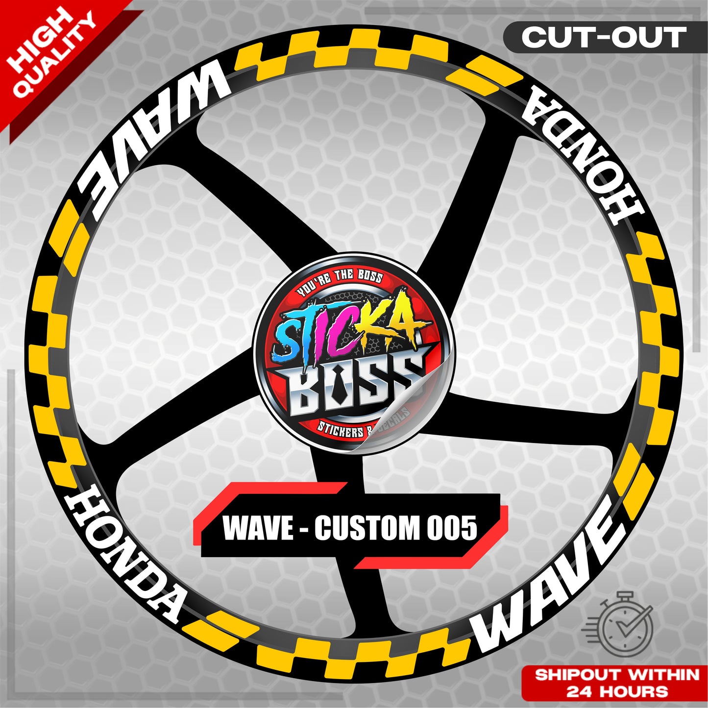 WAVE 110 / 125 MAG STICKER SET ( 2 MAGS ) - CUSTOM 005 | VINYL WATERPROOF CUT-OUT DECALS