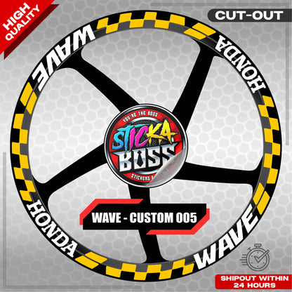 WAVE 110 / 125 MAG STICKER SET ( 2 MAGS ) - CUSTOM 005 | VINYL WATERPROOF CUT-OUT DECALS