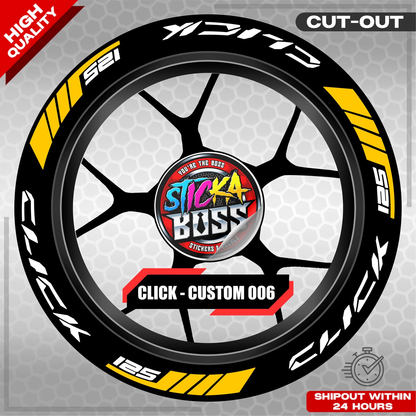 CLICK 125 MAG STICKER SET  ( 2 MAGS ) - CUSTOM 006 | VINYL WATERPROOF CUT-OUT DECALS
