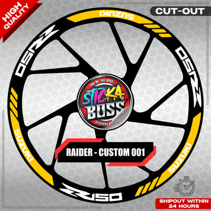 RAIDER R150 MAG STICKER SET ( 2 MAGS ) - CUSTOM 001 | VINYL WATERPROOF CUT-OUT DECALS