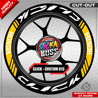 CLICK 125 / 150 / 160 MAG STICKER SET  ( 2 MAGS ) - CUSTOM 013 | VINYL WATERPROOF CUT-OUT DECALS