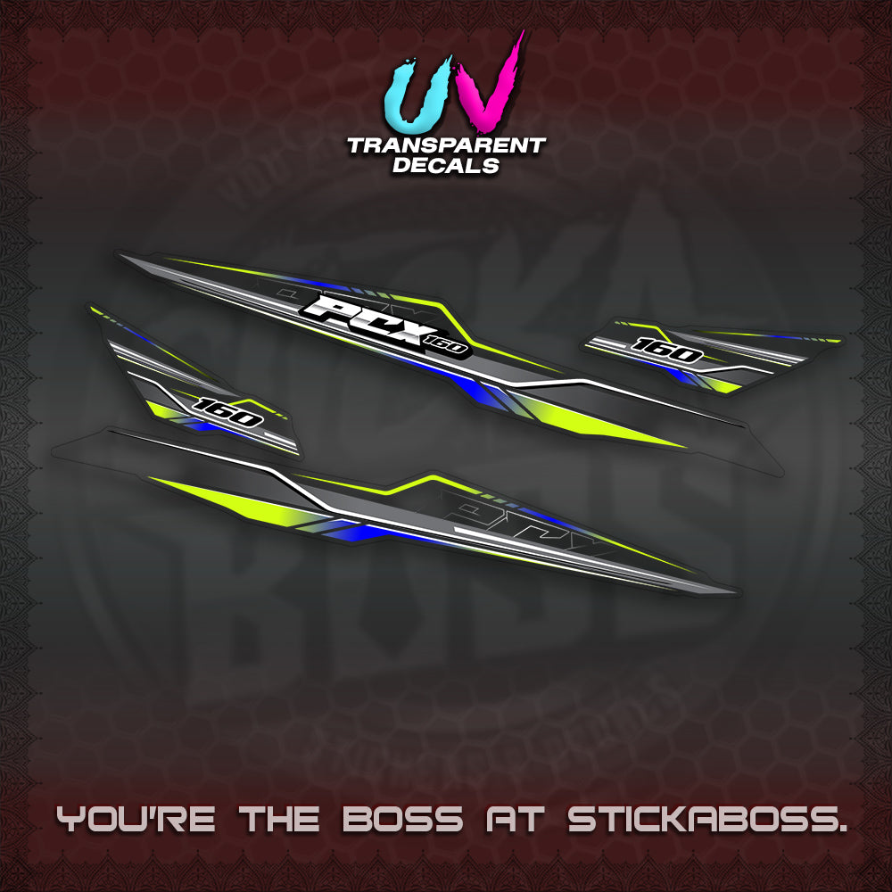 PCX 155 160 UV TRANSPARENT INDO DECALS (P007 NEW DESIGN)STICKER DECALS By STICKABOSS