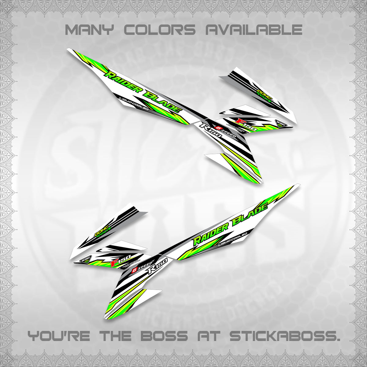 RAIDER BLADE 150 FOR WHITE DECAL(2026 NEW SHARP)STICKER DECALS By STICKABOSS