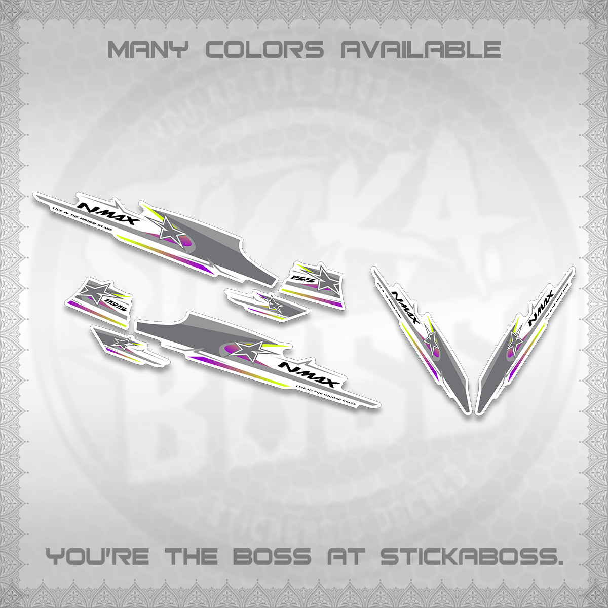 NMAX V1 FOR WHITE THAI-INDO DECALS (THMI 02 DESIGN)STICKER DECALS By STICKABOSS