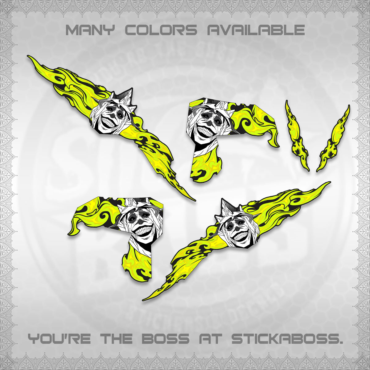 CLICK V3 DECALS (SOLO STATUE OF GOD DESIGN)STICKER DECALS By STICKABOSS