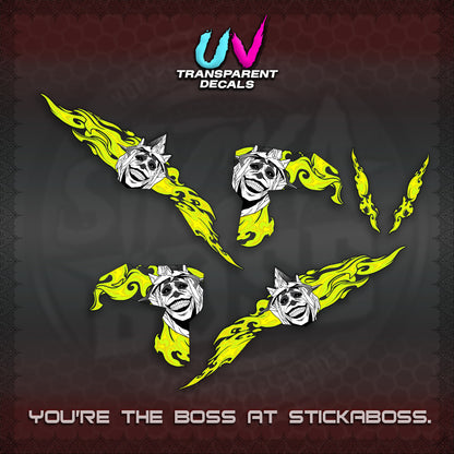 CLICK V3 UV TRANSPARENT DECALS (SOLO STATUE OF GOD DESIGN)STICKER DECALS By STICKABOSS