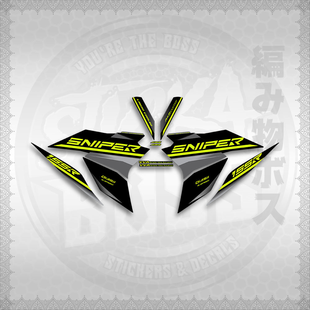 STICKER DECALS for SNIPER 155 (20PHSTDE) By STICKABOSS (SOFIE LAMINATED WATERPROOF)