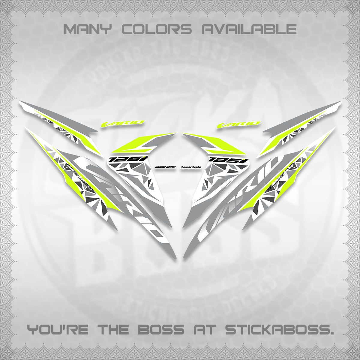 CLICK 125 V2 VARIO FOR WHITE DECALS (2018–2022 STYLE DESIGN) STICKER DECALS BY STICKABOSS