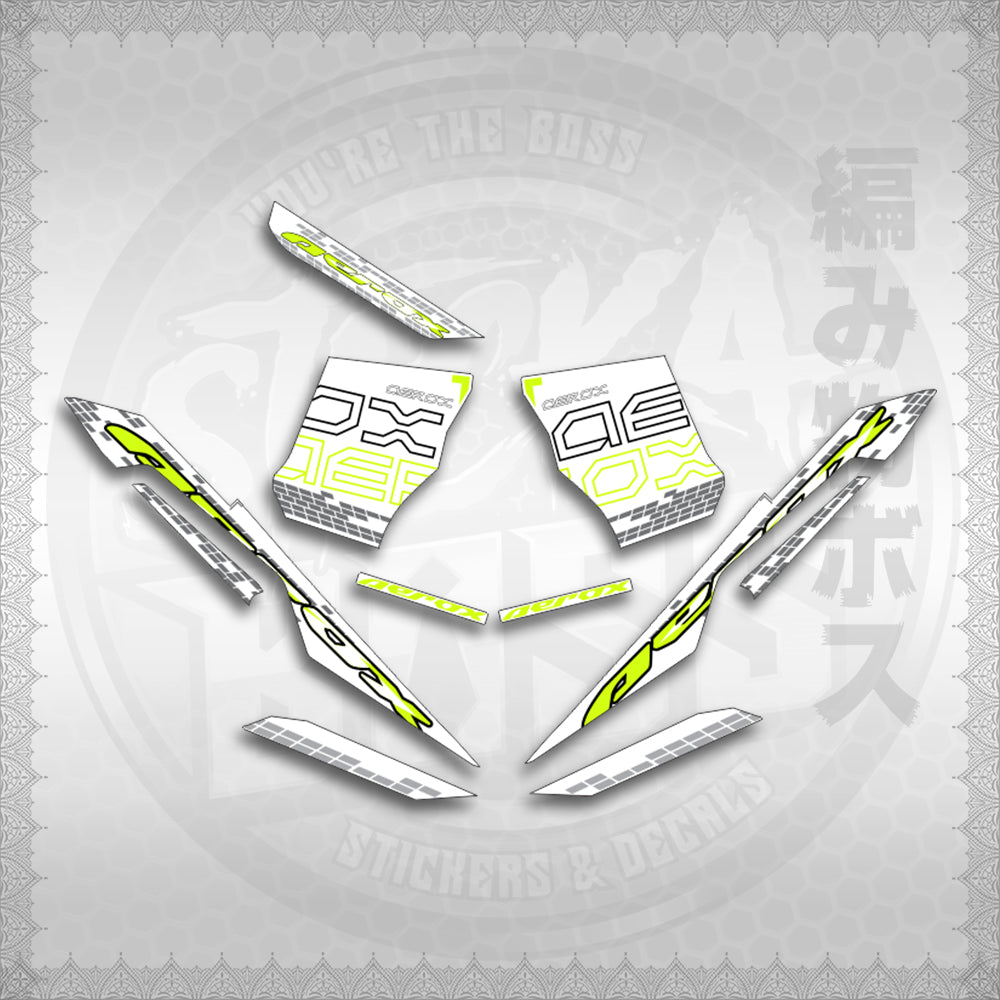 STICKER DECALS for AEROX V3 ALPHA TURBO INDO FOR WHITE (AV3NVBLDE) By STICKABOSS (SOFIE LAMINATED WATERPROOF)