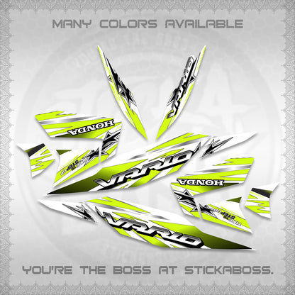 CLICK 125 V4 VARIO FOR WHITE DECALS (2026 BLACK STAR DESIGN) STICKER DECALS By STICKABOSS